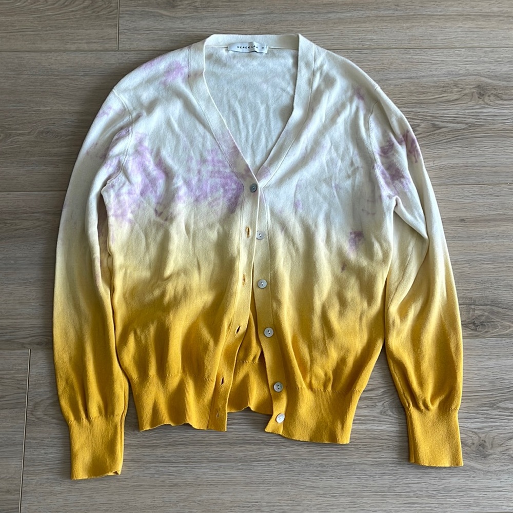 Derek Lam Button Down Tie Dye Cárdigan Sweater Size Small